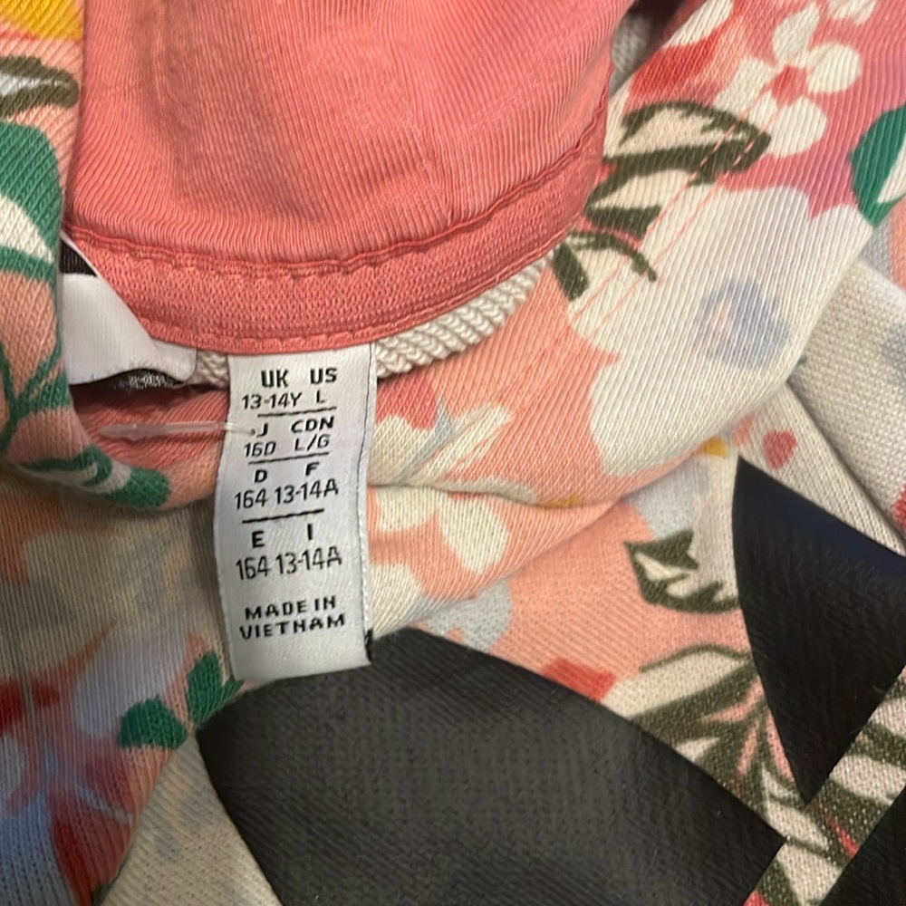 Girls large Adidas floral hoodie. Fits women’s small-medium as well. Great Cond - Picture 2 of 5